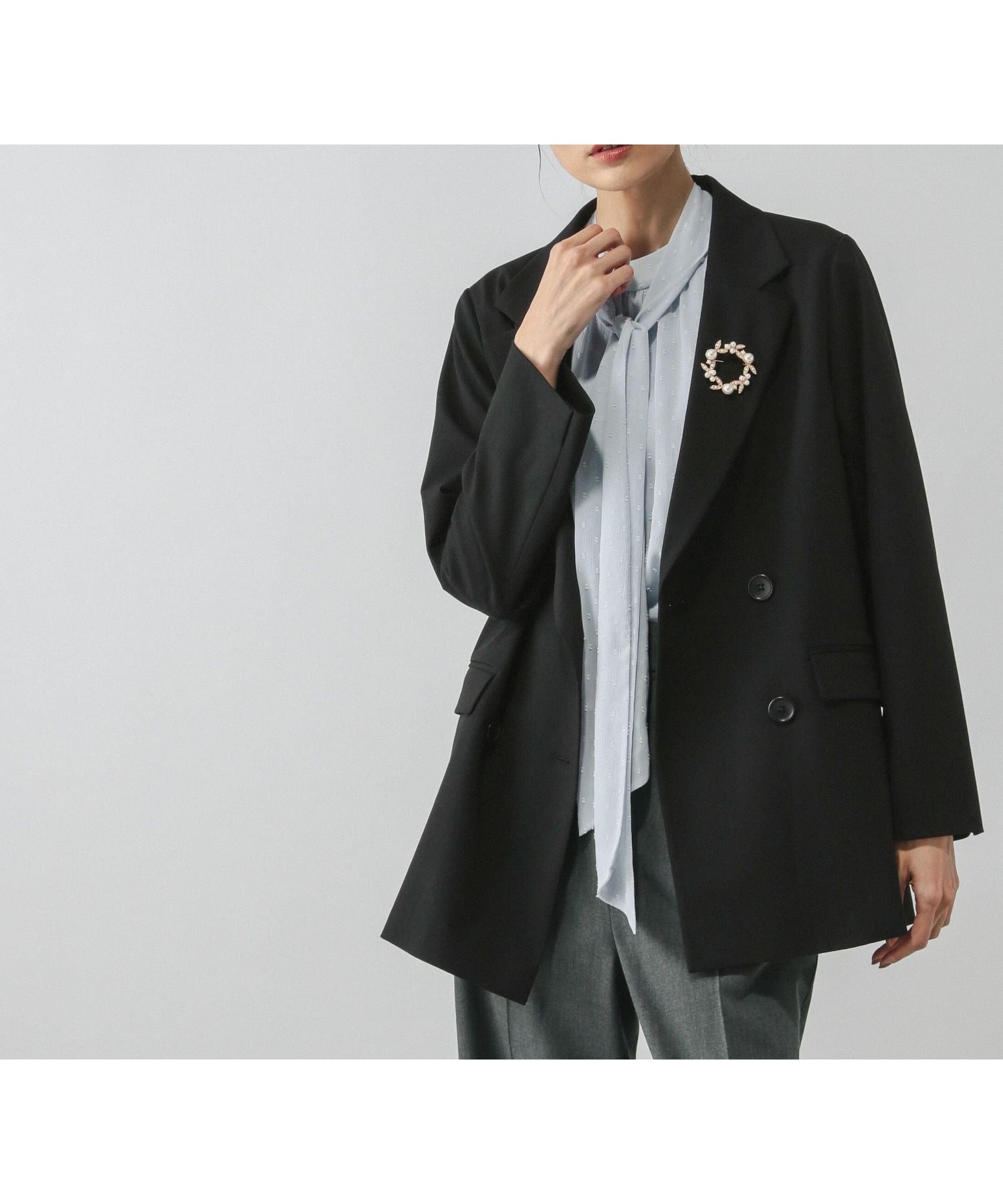 【グローバルワーク/GLOBAL WORK】のウツクシルエットダブルジャケット/581025 インテリア・キッズ・メンズ・レディースファッション・服の通販 founy(ファニー) 　ファッション　Fashion　レディースファッション　Fashion for Women　アウター　Coat / Outerwear Collection　レディースジャケット・軽アウター　Jackets　おすすめ　Recommended / Our Picks　カーディガン　Cardigan, Knitwear　サロペット　Overalls, Salopette　ジャケット　Jacket, Outerwear　ストレッチ　Stretch, Stretchy Fabric　セットアップ　Set-Up, Coordinated Outfit　セレモニー　Ceremony　ダブル　Double, Double-Breasted　バランス　Balance, Style Balance　ワイド　Wide, Wide Fit　人気　Popular, Best Seller　ブラック09|ID: prp329100004803471 ipo3291000000035808588