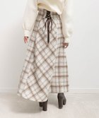 【ランダ/RANDA】のロービングチェックフレアスカート BEIGE|ID: prp329100004803598 ipo3291000000034851461