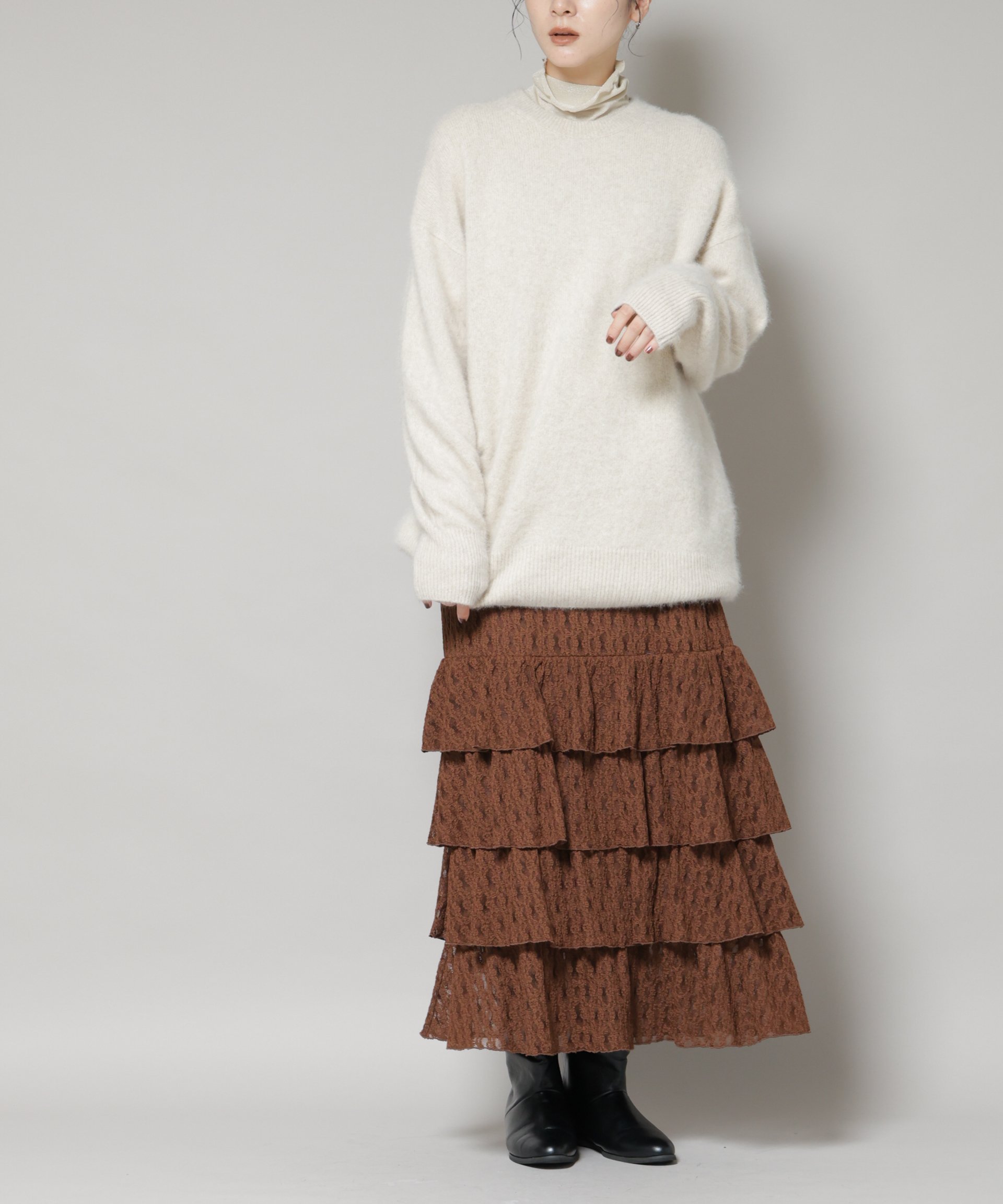 【ナノ ユニバース/nano universe】のティアードフリルレーススカート インテリア・キッズ・メンズ・レディースファッション・服の通販 founy(ファニー) ファッション Fashion レディースファッション Fashion for Women スカート Skirts アクセサリー Fashion Accessories ウォッシャブル Machine Washable 今季 This Season, Current Season ストレッチ Stretch, Stretchy Fabric ティアード Tiered, Tiered Style ティアードスカート Tiered Skirt, Flounced Skirt フリル Frill, Ruffle リラックス Relax, Relaxed Fit レース Lace, Lace Fabric ロング Long, Long-Length おすすめ Recommended / Our Picks 2025年 2025 2025-2026秋冬・A/W Autumn/Winter 2025–26 AW25–26 ブラウン|ID: prp329100004803621 ipo3291000000034851597