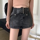 【ミニミニストア/miniministore】のキュロットデニムスカート ハイウエスト チャコールグレー|ID: prp329100004803657 ipo3291000000034851824