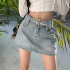 【ミニミニストア/miniministore】のキュロットデニムスカート ハイウエスト サックス|ID: prp329100004803657 ipo3291000000034851825