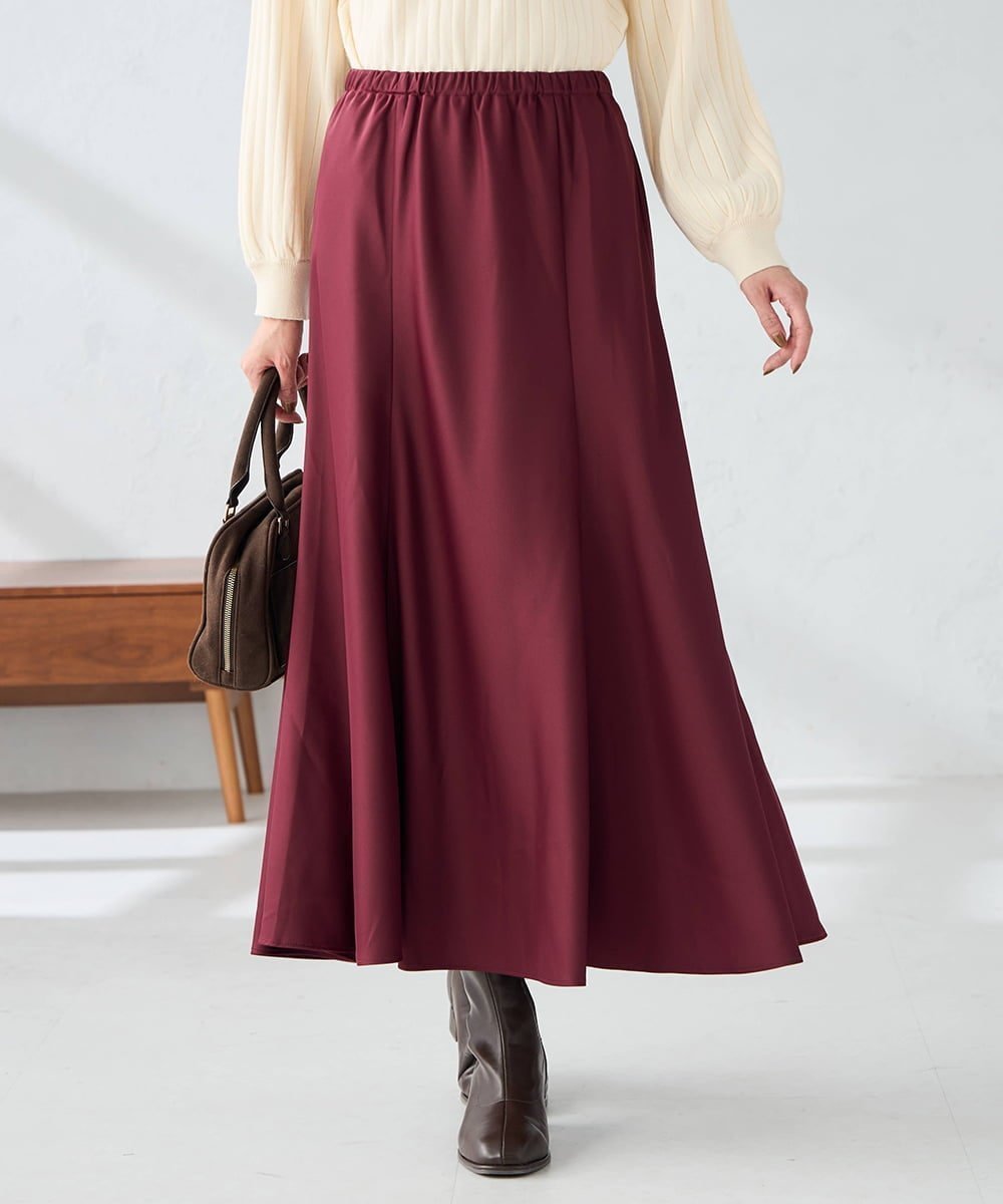 【アー ヴェー ヴェー/a.v.v】の【マシンウォッシャブル】セミフレアスカート インテリア・キッズ・メンズ・レディースファッション・服の通販 founy(ファニー) ファッション Fashion レディースファッション Fashion for Women スカート Skirts Aライン・フレアスカート A-Line & Flared Skirts ヴィンテージ Vintage Style シンプル Simple, Minimal スウェット / スエット Sweatshirt, Sweatwear フィット Fit, Slim Fit フレア Flare, Flared リラックス Relax, Relaxed Fit 再入荷 Restock / Back in Stock エレガント 上品 Elegant ボルドー|ID: prp329100004803664 ipo3291000000034851866