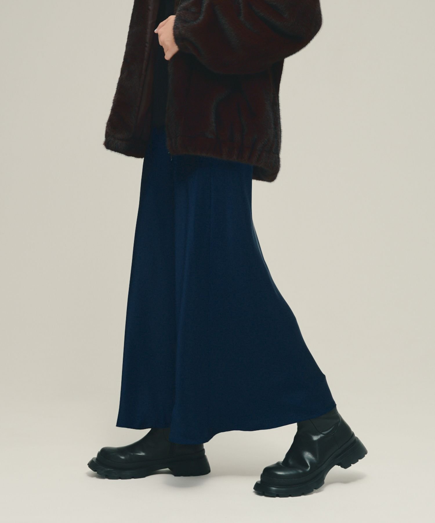 【ジーナシス/JEANASiS】のSatin Bias Tight Skirt インテリア・キッズ・メンズ・レディースファッション・服の通販 founy(ファニー) ファッション Fashion レディースファッション Fashion for Women スカート Skirts サテン Satin, Glossy Fabric タイトスカート Pencil Skirt, Tight Skirt ドレープ Drape, Draping Fabric バイアス Bias, Diagonal Cut バランス Balance, Style Balance フレア Flare, Flared ロング Long, Long-Length エレガント 上品 Elegant ネイビー|ID: prp329100004803711 ipo3291000000034852162