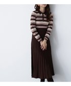 【ナチュラル ビューティー ベーシック/NATURAL BEAUTY BASIC】のマルチボーダーワンピース 人気、トレンドファッション・服の通販 founy(ファニー) ファッション Fashion レディースファッション Fashion for Women ワンピース Dresses シンプル Simple, Minimal トレンド Trend, Trending Now プリーツ Pleats, Pleated ボーダー Border, Stripe モノトーン Monotone, Black and White thumbnail ブラウン系2|ID: prp329100004803730 ipo3291000000034852303