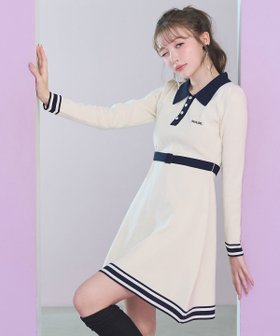 【レディアゼル/REDYAZEL】のバイカラーポロニットミニワンピース 人気、トレンドファッション・服の通販 founy(ファニー) ファッション Fashion レディースファッション Fashion for Women ワンピース Dresses クラシカル Classical, Vintage-Inspired クラシック Classic, Timeless Style バランス Balance, Style Balance フィット Fit, Slim Fit フレア Flare, Flared フロント Front, Front Design メタル Metal, Metal Parts ロング Long, Long-Length エレガント 上品 Elegant |ID:prp329100004803737