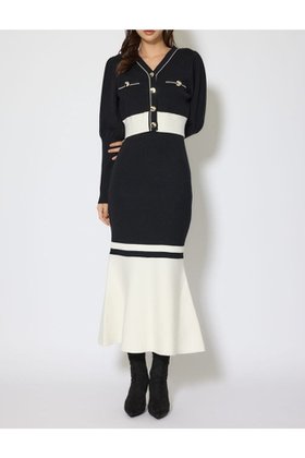 【リエンダ/rienda】のバイカラーカーデセットニットワンピース 人気、トレンドファッション・服の通販 founy(ファニー) ファッション Fashion レディースファッション Fashion for Women ワンピース Dresses ニットワンピース Knit Dresses カーディガン Cardigan, Knitwear バランス Balance, Style Balance 羽織 Haori, Light Jacket マーメイド Mermaid, Fishtail Silhouette 再入荷 Restock / Back in Stock |ID:prp329100004803751