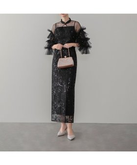 【レジャ/Leja】のLeja-チュールフリルスリーブIラインワンピースドレス結婚式 人気、トレンドファッション・服の通販 founy(ファニー) ファッション Fashion レディースファッション Fashion for Women ワンピース Dresses フォーマル・パーティードレス・結婚式用ドレス Elegant & Casual Dresses エレガント 上品 Elegant ショルダー Shoulder, Shoulder Strap スリーブ Sleeve, Long Sleeve / Short Sleeve ドレス Dress, One-Piece ハイネック High Neck, Mock Neck パール Pearl, Pearl Accent フリル Frill, Ruffle ボレロ Bolero, Short Cardigan ラグジュアリー Luxury, Elegant レース Lace, Lace Fabric 結婚式 Wedding |ID:prp329100004803767