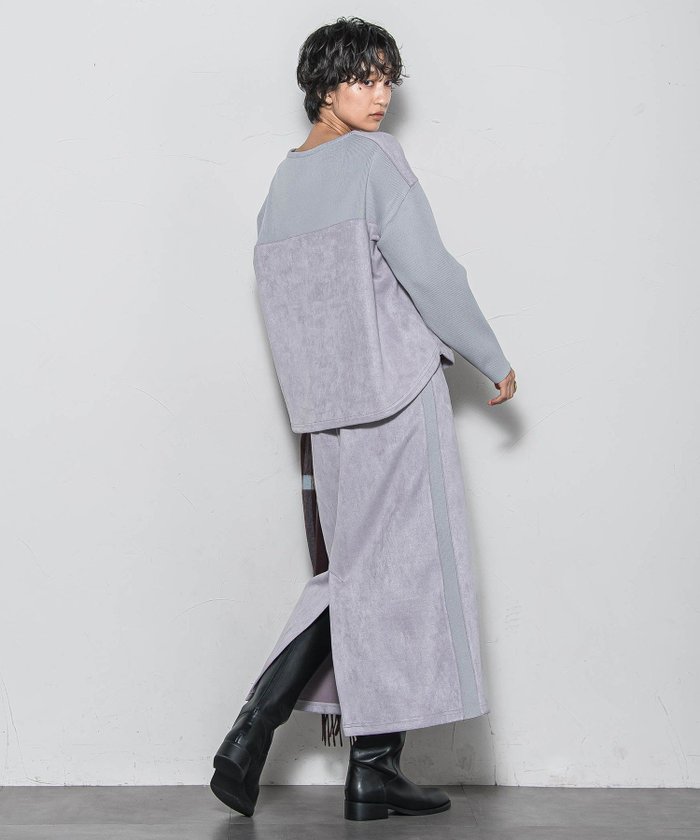 【メイソングレイ/MAYSON GREY】の【新色追加】スウェード調*ニットスカートセットアップ≪手洗い可能≫ インテリア・キッズ・メンズ・レディースファッション・服の通販 founy(ファニー) https://founy.com/ ファッション Fashion レディースファッション Fashion for Women セットアップ Matching Sets スカート・ミニ/ミディ/マキシ Skirts / Mini, Midi & Maxi Skirts 秋 Autumn 軽量 Lightweight, Ultra Light ショルダー Shoulder, Shoulder Strap スニーカー Sneakers, Trainers セットアップ Set-Up, Coordinated Outfit ドッキング Docking, Mixed Material ドロップ Drop Shoulder, Dropped Style なめらか Smooth, Silky Texture 長袖 Long Sleeve, Full Sleeve ミックス Mix, Mixed Style 無地 Plain, Solid Color A/W・秋冬 Autumn/Winter 2025年 2025 2025-2026秋冬・A/W Autumn/Winter 2025–26 AW25–26 |ID: prp329100004803770 ipo3291000000035171639