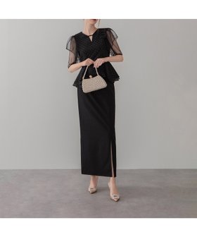 【レジャ/Leja】のLeja-ドットストーンチュールペプラムセパレートIラインドレス結婚式 人気、トレンドファッション・服の通販 founy(ファニー) ファッション Fashion レディースファッション Fashion for Women ワンピース Dresses フォーマル・パーティードレス・結婚式用ドレス Elegant & Casual Dresses ストーン Stone, Gem-Like スリット Slit, Slit Detail セパレート Separate, Two-Piece チュール Tulip, Tulip Motif ドット Polka Dot, Dot Pattern ドレス Dress, One-Piece フェミニン Feminine, Girly フォーマル Formal, Dressy ペプラム Peplum, Flared Hem エレガント 上品 Elegant 無地 Plain, Solid Color 結婚式 Wedding |ID:prp329100004803773