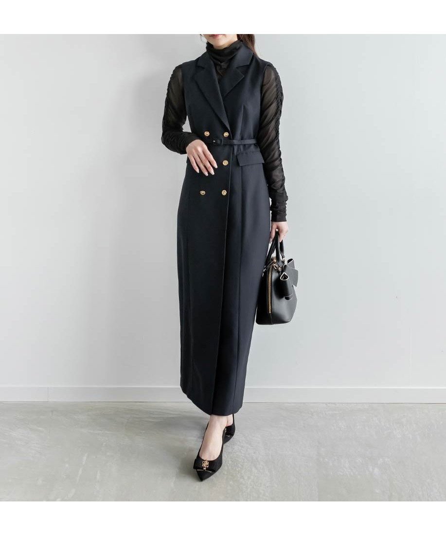 【ランダ/RANDA】のダブルブレストジャケットワンピース インテリア・キッズ・メンズ・レディースファッション・服の通販 founy(ファニー) ファッション Fashion レディースファッション Fashion for Women アウター Coat / Outerwear Collection レディースジャケット・軽アウター Jackets インナー Innerwear エレガント 上品 Elegant ジャケット Jacket, Outerwear ダブル Double, Double-Breasted マニッシュ Mannish, Boyish ロング Long, Long-Length NAVY|ID: prp329100004803781 ipo3291000000034852640