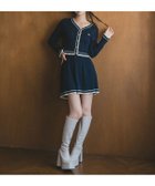 【レディアゼル/REDYAZEL】のラインスキームニットカーディガン*スカートセットアップ ネイビー|ID: prp329100004803846 ipo3291000000034853109