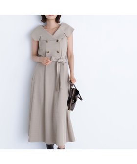 【ナチュラル ビューティー ベーシック/NATURAL BEAUTY BASIC】のトレンチディテールワンピース 人気、トレンドファッション・服の通販 founy(ファニー) ファッション Fashion レディースファッション Fashion for Women ワンピース Dresses デコルテ Décolleté, Neckline フレア Flare, Flared リボン Ribbon, Bow エレガント 上品 Elegant |ID:prp329100004803867