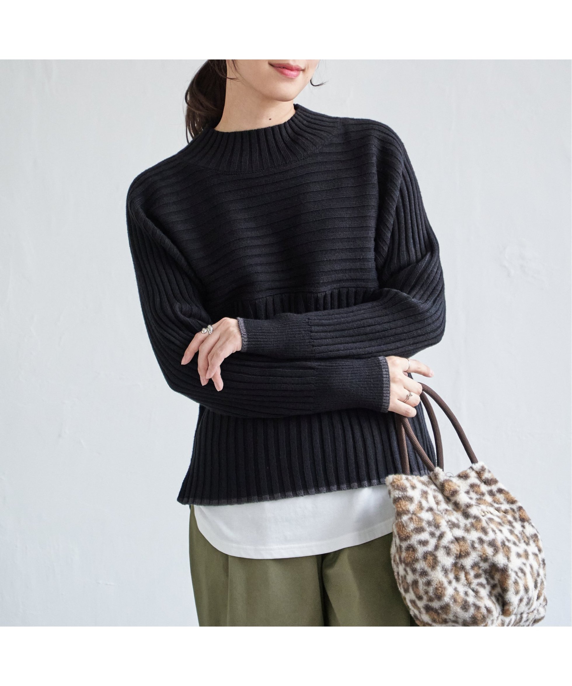 【イッカ/ikka】の7Gワイドリブ切り替え配色プルオーバー インテリア・キッズ・メンズ・レディースファッション・服の通販 founy(ファニー) ファッション Fashion レディースファッション Fashion for Women トップス・カットソー Cut & Sew Tops カジュアルプルオーバー・ニットトップス Pullovers & Knit Tops / Casual Pullovers コンパクト Compact, Small Size シンプル Simple, Minimal スリット Slit, Slit Detail ワイドリブ Wide Rib, Wide Ribbed Knit ブラック|ID: prp329100004803884 ipo3291000000034853373