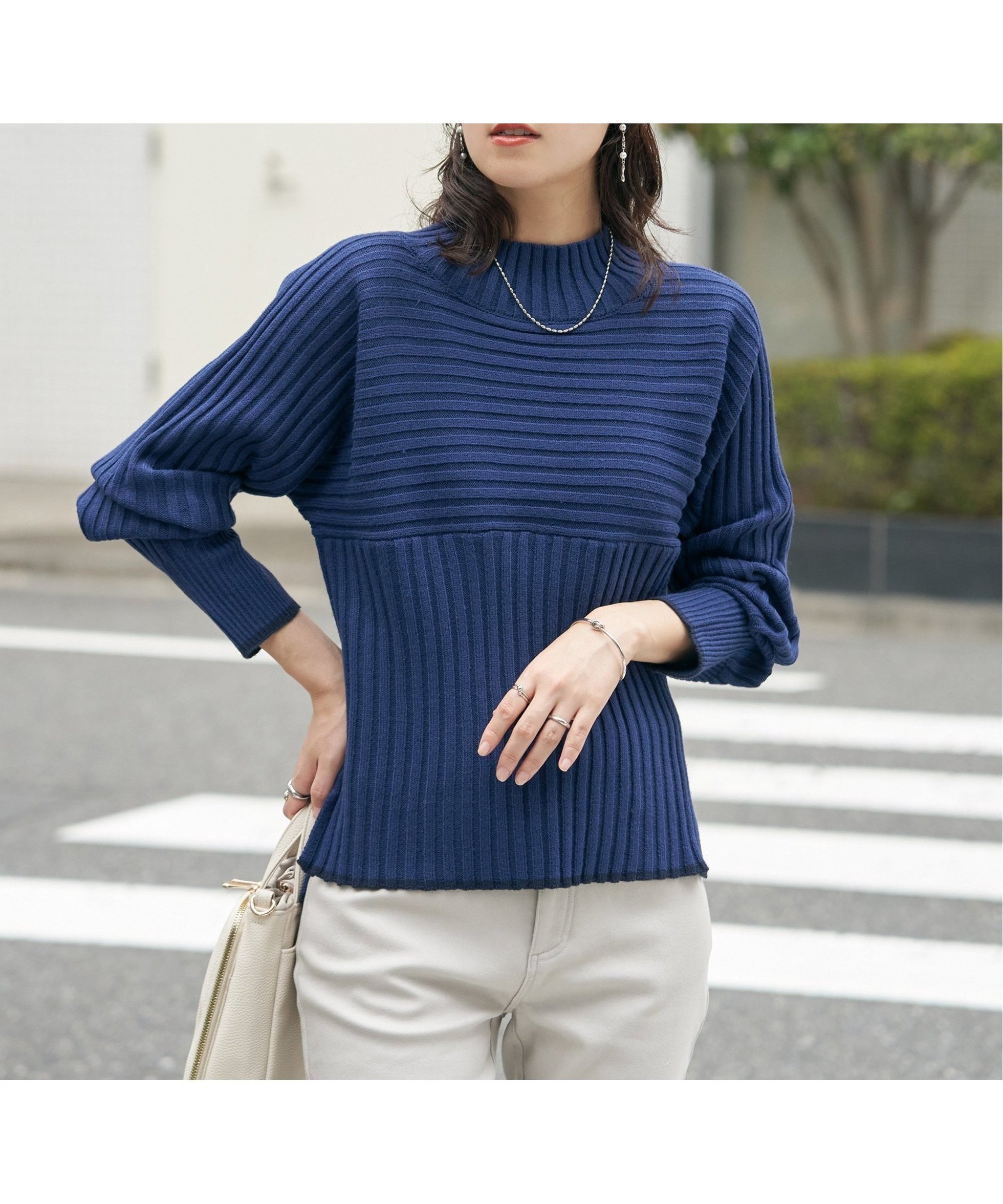 【イッカ/ikka】の7Gワイドリブ切り替え配色プルオーバー インテリア・キッズ・メンズ・レディースファッション・服の通販 founy(ファニー) ファッション Fashion レディースファッション Fashion for Women トップス・カットソー Cut & Sew Tops カジュアルプルオーバー・ニットトップス Pullovers & Knit Tops / Casual Pullovers コンパクト Compact, Small Size シンプル Simple, Minimal スリット Slit, Slit Detail ワイドリブ Wide Rib, Wide Ribbed Knit ブルー|ID: prp329100004803884 ipo3291000000034853378