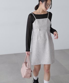 【フリーズマート/FREE'S MART】のツイードライクキャミミニワンピース 人気、トレンドファッション・服の通販 founy(ファニー) ファッション Fashion レディースファッション Fashion for Women ワンピース Dresses インナー Innerwear コンパクト Compact, Small Size シンプル Simple, Minimal ダブル Double, Double-Breasted ツイード／ツィード Choker, Choker Necklace テレコ Ribbed, Rib Stitch デニム Denim, Jeans Material トリミング Trimming, Decorative Edge パイピング Piping, Trim Design ブルゾン Blouson, Bomber Jacket メタル Metal, Metal Parts リブニット Rib Knit, Ribbed Knit 半袖 Short Sleeve, Half Sleeve 春 Spring |ID:prp329100004803894