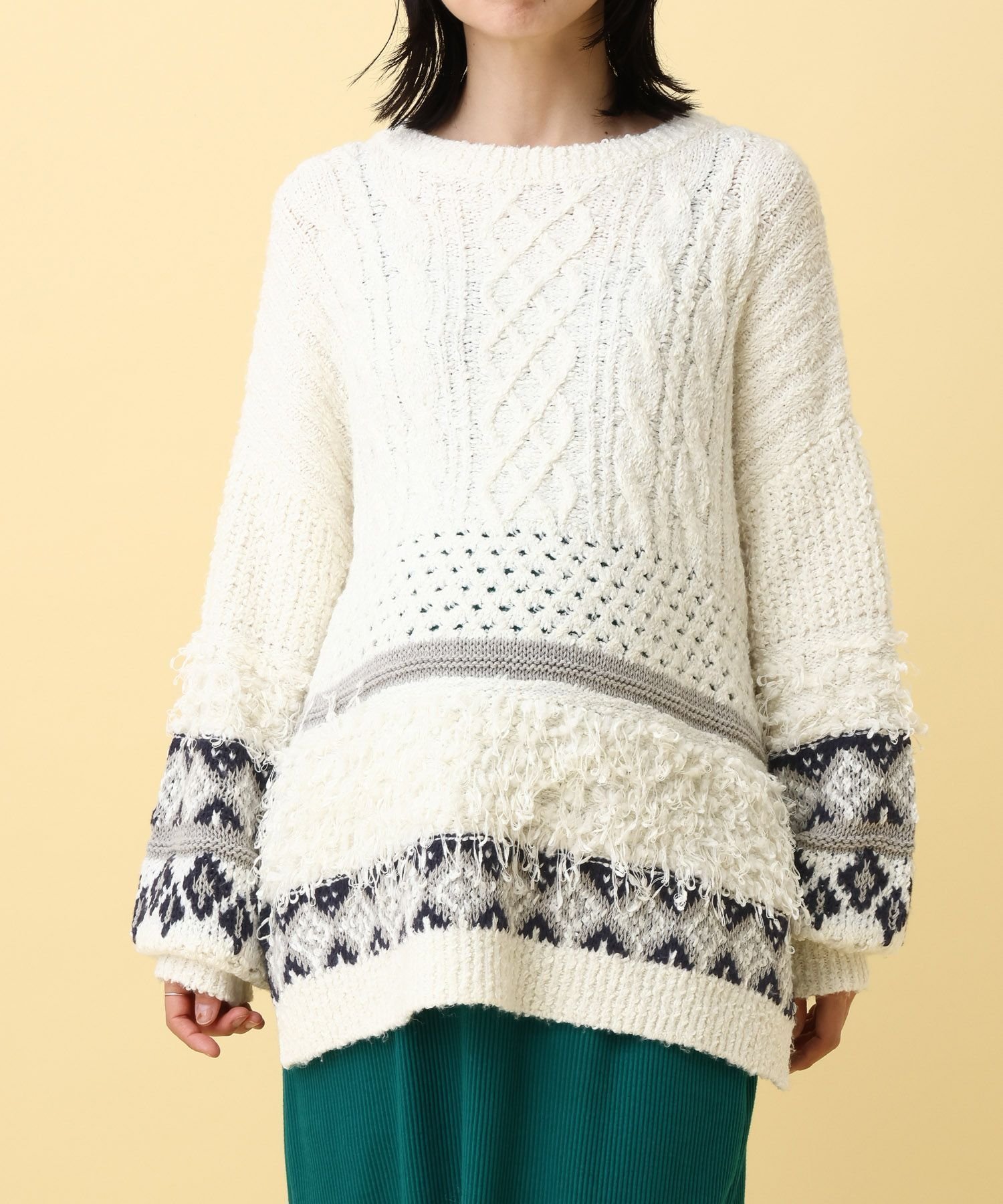 【レプシィム ローリーズファーム/LEPSIM LOWRYS FARM】の【産前・産後対応】マタニティ/ケーブルフリンジニット インテリア・キッズ・メンズ・レディースファッション・服の通販 founy(ファニー) ファッション Fashion キッズファッション Fashion for Kids スリット Slit, Slit Detail トレンド Trend, Trending Now フリンジ Fringe, Tassel ナチュラル08|ID: prp329100004804043 ipo3291000000034854895