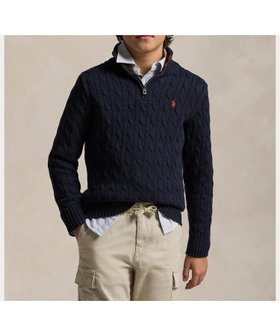 【ラルフローレン/RALPH LAUREN / KIDS】の(ボーイズ 8才~20才)ケーブルニット コットン クォータージップ セーター 人気、トレンドファッション・服の通販 founy(ファニー) ファッション Fashion キッズファッション Fashion for Kids カフス Cuff Design ストライプ Stripe, Striped Pattern セーター Sweater, Knitwear ハイネック High Neck, Mock Neck ボーイズ Boyish, Boy Style リブニット Rib Knit, Ribbed Knit 長袖 Long Sleeve, Full Sleeve |ID:prp329100004804190