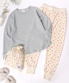 【ラザル/LAZAR】のJEMORGAN ジェーイーモーガン セットアップ レディース 花 総柄 ワッフル ロンT ロングパンツ ポーチ 3点セット ルームウェア パジャマ グレー系その他2|ID: prp329100004804249 ipo3291000000034856547