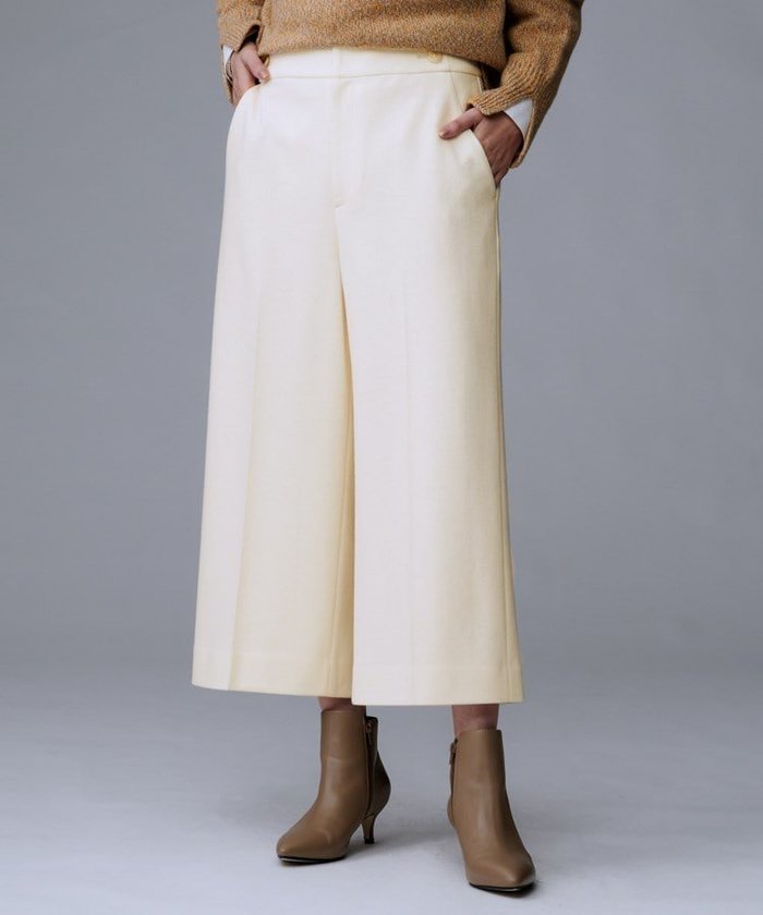 【アンタイトル/UNTITLED】の【ウール100%/ウエスト後ろゴム】 クロップドワイドパンツ インテリア・キッズ・メンズ・レディースファッション・服の通販 founy(ファニー) https://founy.com/ ファッション Fashion レディースファッション Fashion for Women パンツ Pants & Trousers おすすめ Recommended / Our Picks スマート Smart, Elegant センター Center, Center Line ポケット Pocket, Pocket Detail メタリック Metallic, Shiny Finish ロング Long, Long-Length ワイド Wide, Wide Fit 定番 Standard, Basic Item |ID: prp329100004804301 ipo3291000000035087153