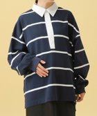 【レプシィム ローリーズファーム/LEPSIM LOWRYS FARM】の【産前・産後対応】マタニティ/ラガー長袖シャツ ネイビー×オフホワイト88|ID: prp329100004804333 ipo3291000000034857263