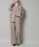 【ナノ ユニバース/nano universe】のウールライクポリエステルサイドライン切り替えドロストパンツ(セットアップ可) グレージュ3|ID: prp329100004804467 ipo3291000000034858491