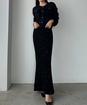 【ジュノア/JUNOAH】のLouere スパンコールマーメイドニットスカート 人気、トレンドファッション・服の通販 founy(ファニー) ファッション Fashion レディースファッション Fashion for Women スカート Skirts アクリル Acrylic Material |ID:prp329100004804621