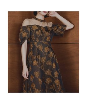 【ビーフラット/bflat】のフラワージャガードフレアドレス パーティードレス オケージョンドレス 結婚式 二次会 人気、トレンドファッション・服の通販 founy(ファニー) ファッション Fashion レディースファッション Fashion for Women ワンピース Dresses フォーマル・パーティードレス・結婚式用ドレス Elegant & Casual Dresses おすすめ Recommended / Our Picks チュール Tulip, Tulip Motif デコルテ Décolleté, Neckline ドレス Dress, One-Piece フレア Flare, Flared エレガント 上品 Elegant 二次会 After Party 披露宴 Wedding Reception 結婚式 Wedding |ID:prp329100004804662