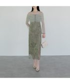 【レジャ/Leja】のLEJA-チュールオフショルダー花柄Iラインワンピースドレス 結婚式 レディース GREEN|ID: prp329100004804710 ipo3291000000035162749