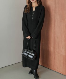 【ラジュール/Lajour】のハーフジップ リブニットワンピース 人気、トレンドファッション・服の通販 founy(ファニー) ファッション Fashion レディースファッション Fashion for Women ワンピース Dresses ニットワンピース Knit Dresses シンプル Simple, Minimal ジップ Zip, Zipper トレンド Trend, Trending Now リブニット Rib Knit, Ribbed Knit |ID:prp329100004804748