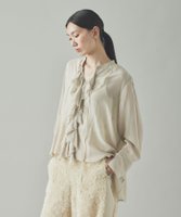 【カレンソロジー/Curensology】のウールミックスボイルフリルブラウス 人気、トレンドファッション・服の通販 founy(ファニー) ファッション Fashion レディースファッション Fashion for Women トップス・カットソー Cut & Sew Tops シャツ・ブラウス・オフィスカジュアル Elegant Blouses & Button-Ups インナー Innerwear エレガント 上品 Elegant カーディガン Cardigan, Knitwear バランス Balance, Style Balance フリル Frill, Ruffle おすすめ Recommended / Our Picks |ID:prp329100004804754