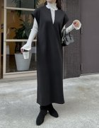 【リエディ/Re:EDIT】の圧縮ニットソーキーネックワンピース ブラック|ID: prp329100004804773 ipo3291000000034937168