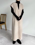 【リエディ/Re:EDIT】の圧縮ニットソーキーネックワンピース ベージュ|ID: prp329100004804773 ipo3291000000034937169