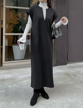 【リエディ/Re:EDIT】の圧縮ニットソーキーネックワンピース 人気、トレンドファッション・服の通販 founy(ファニー) ファッション Fashion レディースファッション Fashion for Women ワンピース Dresses おすすめ Recommended / Our Picks インナー Innerwear カットソー Cut and Sewn Top コンパクト Compact, Small Size シンプル Simple, Minimal スリーブ Sleeve, Long Sleeve / Short Sleeve タートル Turtleneck, Turtle Collar バランス Balance, Style Balance フレンチ French, French Style |ID:prp329100004804773