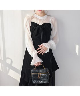 【ナイスクラップ/NICE CLAUP】のベロアリボン異素材ロングワンピース 人気、トレンドファッション・服の通販 founy(ファニー) ファッション Fashion レディースファッション Fashion for Women ワンピース Dresses おすすめ Recommended / Our Picks コンパクト Compact, Small Size シアー Sheer, See-Through ショート Short, Short Length バランス Balance, Style Balance フロント Front, Front Design ベロア Velour, Soft Velvet リボン Ribbon, Bow ロング Long, Long-Length エレガント 上品 Elegant |ID:prp329100004804814