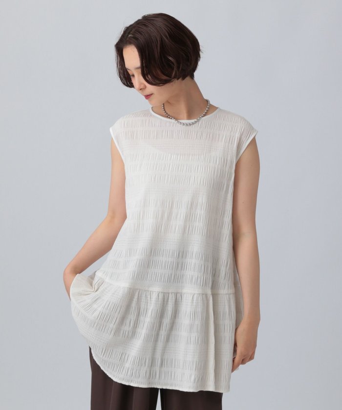 【レプシィム ローリーズファーム/LEPSIM LOWRYS FARM】のシャーリングフレンチスリーブチュニック インテリア・キッズ・メンズ・レディースファッション・服の通販 founy(ファニー) https://founy.com/ ファッション Fashion レディースファッション Fashion for Women トップス・カットソー Cut & Sew Tops おすすめ Recommended / Our Picks シャーリング Shirring, Ruched ジャケット Jacket, Outerwear スリーブ Sleeve, Long Sleeve / Short Sleeve チュニック Tunic, Long Top フレンチ French, French Style ペプラム Peplum, Flared Hem |ID: prp329100004804839 ipo3291000000034862299