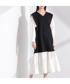 【ナノ ユニバース/nano universe】のダンボールベストレイヤード風コンビワンピース ブラック|ID: prp329100004804843 ipo3291000000035021560