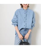 【ジャーナルスタンダード レリューム/JOURNAL STANDARD relume】の《追加 3 / 新色》スタンドネックデニムフリルブラウス ブルー A|ID: prp329100004804885 ipo3291000000034905866