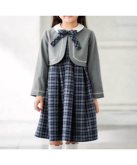 【ベベ オンライン ストア/BEBE ONLINE STORE / KIDS】のボレロ+リボンタイ付きチェックワンピースセット(110~130cm) 人気、トレンドファッション・服の通販 founy(ファニー) ファッション Fashion キッズファッション Fashion for Kids ワンピース Dresses 春 Spring コンパクト Compact, Small Size シンプル Simple, Minimal ジャケット Jacket, Outerwear チェック Check, Plaid, Tartan ベーシック Basic, Essential ボレロ Bolero, Short Cardigan 半袖 Short Sleeve, Half Sleeve リボン Ribbon, Bow レース Lace, Lace Fabric ワンポイント One Point, Statement Accent S/S・春夏 SS, Spring/Summer, Warm Season 夏 Summer エレガント 上品 Elegant 入学式 Entrance Ceremony 2026年 2026 |ID:prp329100004805131