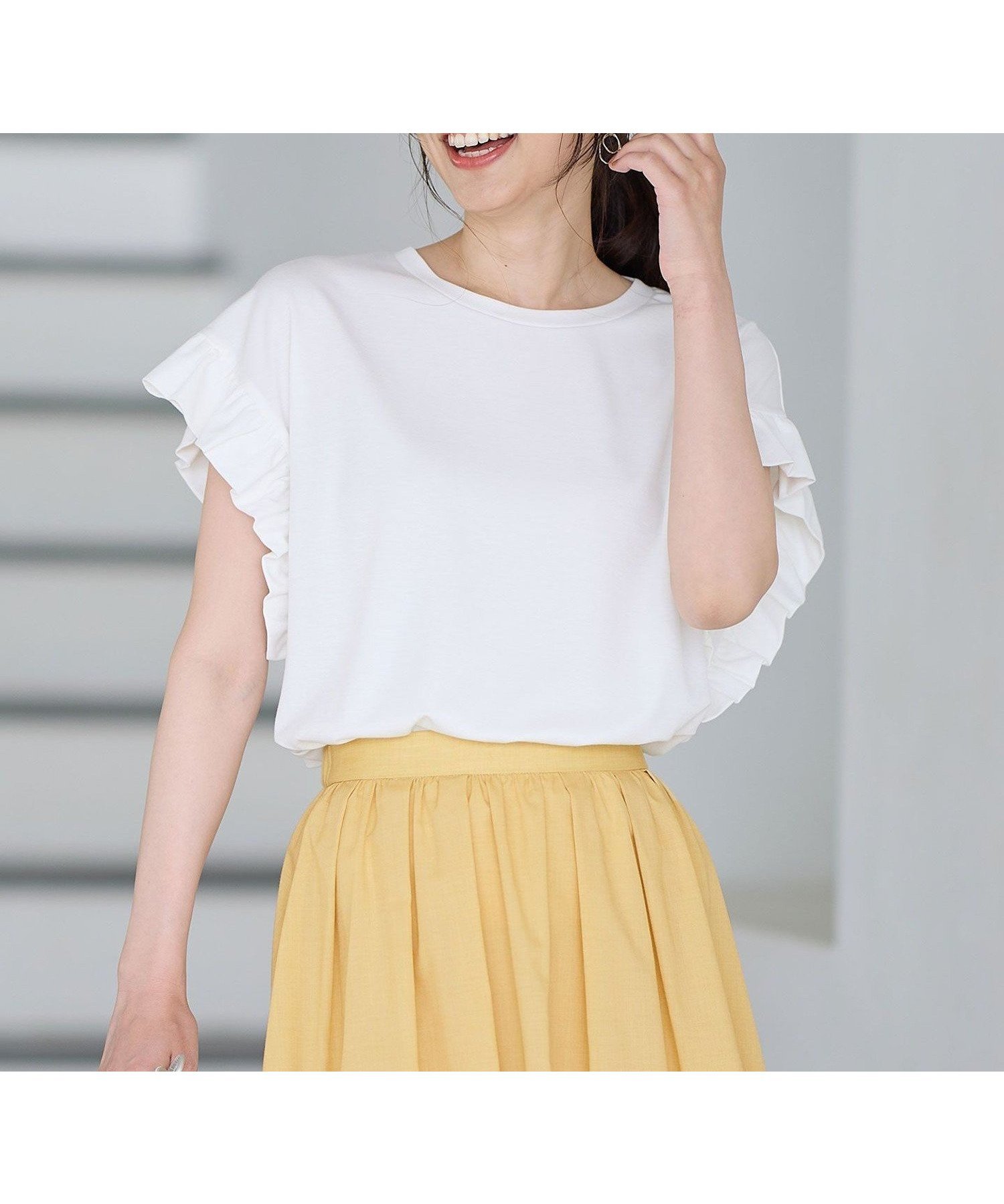 【エニー/ANY】の【洗濯機可】ストレッチピケフリルTシャツ 人気、トレンドファッション・服の通販 founy(ファニー) ファッション Fashion レディースファッション Fashion for Women トップス・カットソー Cut & Sew Tops シャツ・ブラウス・オフィスカジュアル Elegant Blouses & Button-Ups ロングTシャツ・Tシャツ Longline T-Shirts & Tees インナー Innerwear 洗える Machine Washable スリーブ Sleeve, Long Sleeve / Short Sleeve デニム Denim, Jeans Material フェミニン Feminine, Girly フリル Frill, Ruffle 再入荷 Restock / Back in Stock おすすめ Recommended / Our Picks other-1|ID: prp329100004805185 ipo3291000000034867352