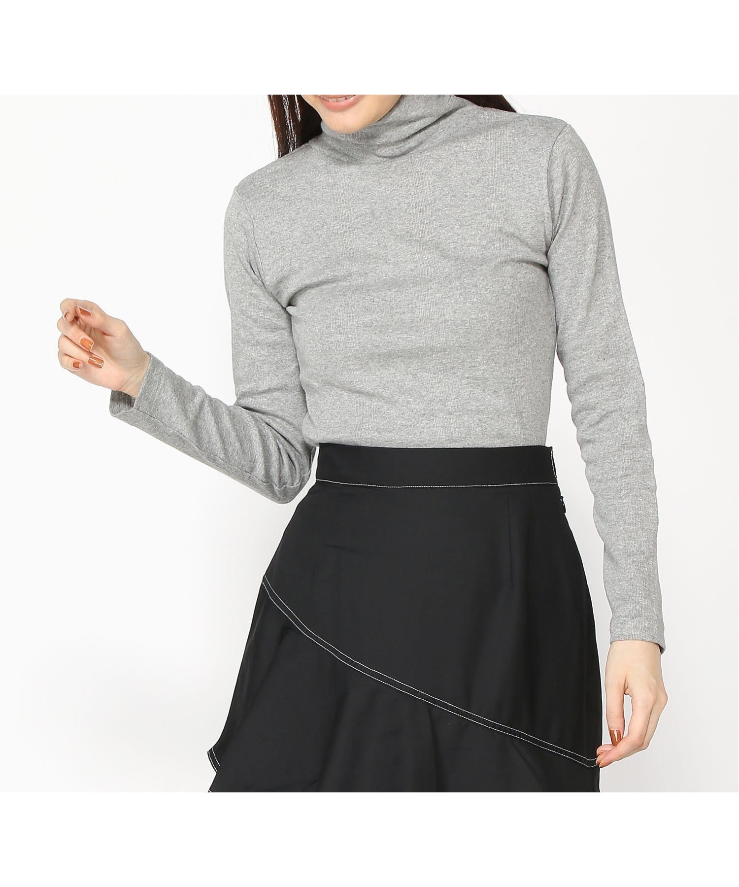 【イールド セレクト/yield SELECT】のRobert P.Miller/タートルネック ロングスリーブTシャツ インテリア・キッズ・メンズ・レディースファッション・服の通販 founy(ファニー) ファッション Fashion レディースファッション Fashion for Women トップス・カットソー Cut & Sew Tops シャツ・ブラウス・オフィスカジュアル Elegant Blouses & Button-Ups ロングTシャツ・Tシャツ Longline T-Shirts & Tees タートルネック・ハイネックトップス Turtlenecks & High-Neck Tops ストライプ Stripe, Striped Pattern スリーブ Sleeve, Long Sleeve / Short Sleeve タートルネック Turtleneck, High Neck ハイネック High Neck, Mock Neck ロング Long, Long-Length エレガント 上品 Elegant Gray|ID: prp329100004805207 ipo3291000000034867576