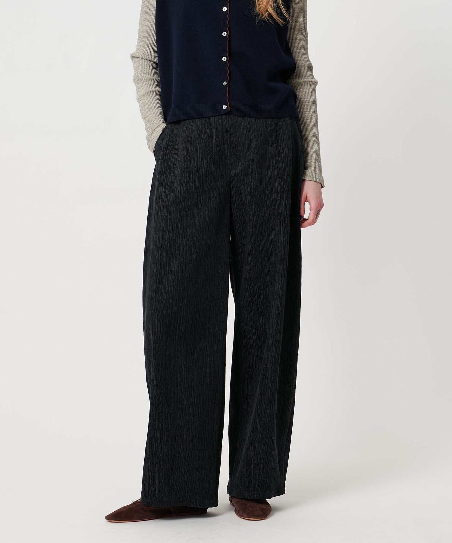 【ビューティ&ユース ユナイテッドアローズ/BEAUTY&YOUTH / UNITED ARROWS】のSteven Alan ランダム コーデュロイ ワイド バレル パンツ インテリア・キッズ・メンズ・レディースファッション・服の通販 founy(ファニー) ファッション Fashion レディースファッション Fashion for Women パンツ Pants & Trousers コーデュロイ Corduroy, Cord Fabric シンプル Simple, Minimal セットアップ Set-Up, Coordinated Outfit フロント Front, Front Design ベスト Vest, Waistcoat ランダム Random, Irregular ワイド Wide, Wide Fit BLACK|ID: prp329100004805231 ipo3291000000034867780