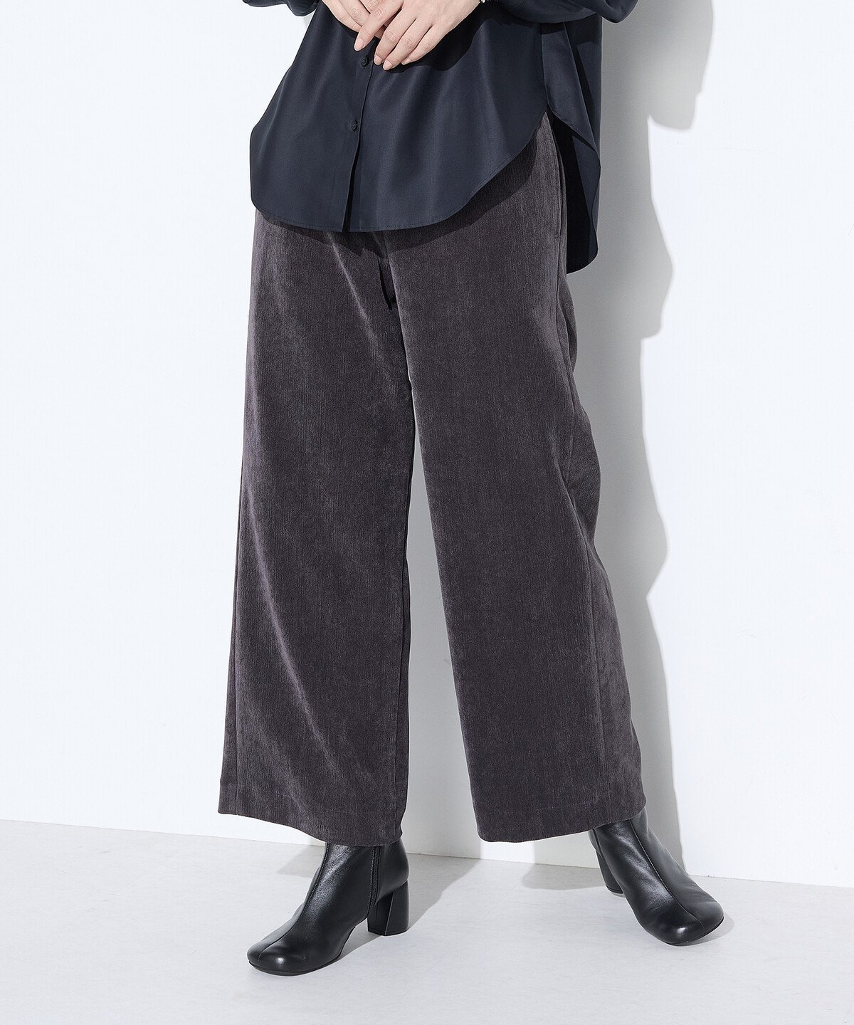 【コムサ/COMME CA】のコーデュロイ ワイドパンツ インテリア・キッズ・メンズ・レディースファッション・服の通販 founy(ファニー) ファッション Fashion レディースファッション Fashion for Women パンツ Pants & Trousers コーデュロイ Corduroy, Cord Fabric ストレッチ Stretch, Stretchy Fabric ダメージ Distressed, Destroyed ワイド Wide, Wide Fit 冬 Winter / This Winter 定番 Standard, Basic Item A/W・秋冬 Autumn/Winter 04:グレー|ID: prp329100004805259 ipo3291000000034867980