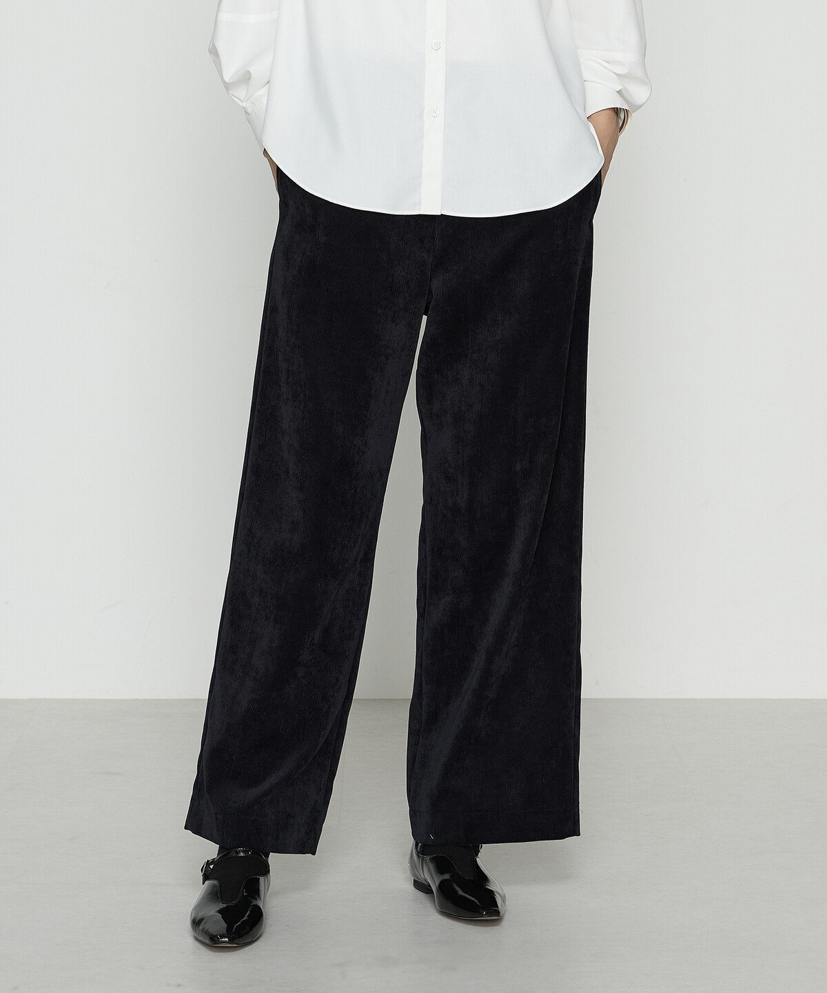 【コムサ/COMME CA】のコーデュロイ ワイドパンツ インテリア・キッズ・メンズ・レディースファッション・服の通販 founy(ファニー) ファッション Fashion レディースファッション Fashion for Women パンツ Pants & Trousers コーデュロイ Corduroy, Cord Fabric ストレッチ Stretch, Stretchy Fabric ダメージ Distressed, Destroyed ワイド Wide, Wide Fit 冬 Winter / This Winter 定番 Standard, Basic Item A/W・秋冬 Autumn/Winter 05:ブラック|ID: prp329100004805259 ipo3291000000034867982