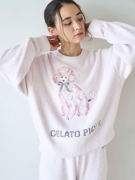 【ジェラート ピケ/gelato pique】のプードルジャガードプルオーバー インテリア・キッズ・メンズ・レディースファッション・服の通販 founy(ファニー) 　ファッション　Fashion　レディースファッション　Fashion for Women　トップス・カットソー　Cut & Sew Tops　カジュアルプルオーバー・ニットトップス　Pullovers & Knit Tops / Casual Pullovers　スマート　Smart, Elegant　バランス　Balance, Style Balance　フェミニン　Feminine, Girly　モチーフ　Motif, Design Theme　リボン　Ribbon, Bow　PNK[066]|ID: prp329100004805342 ipo3291000000034868540