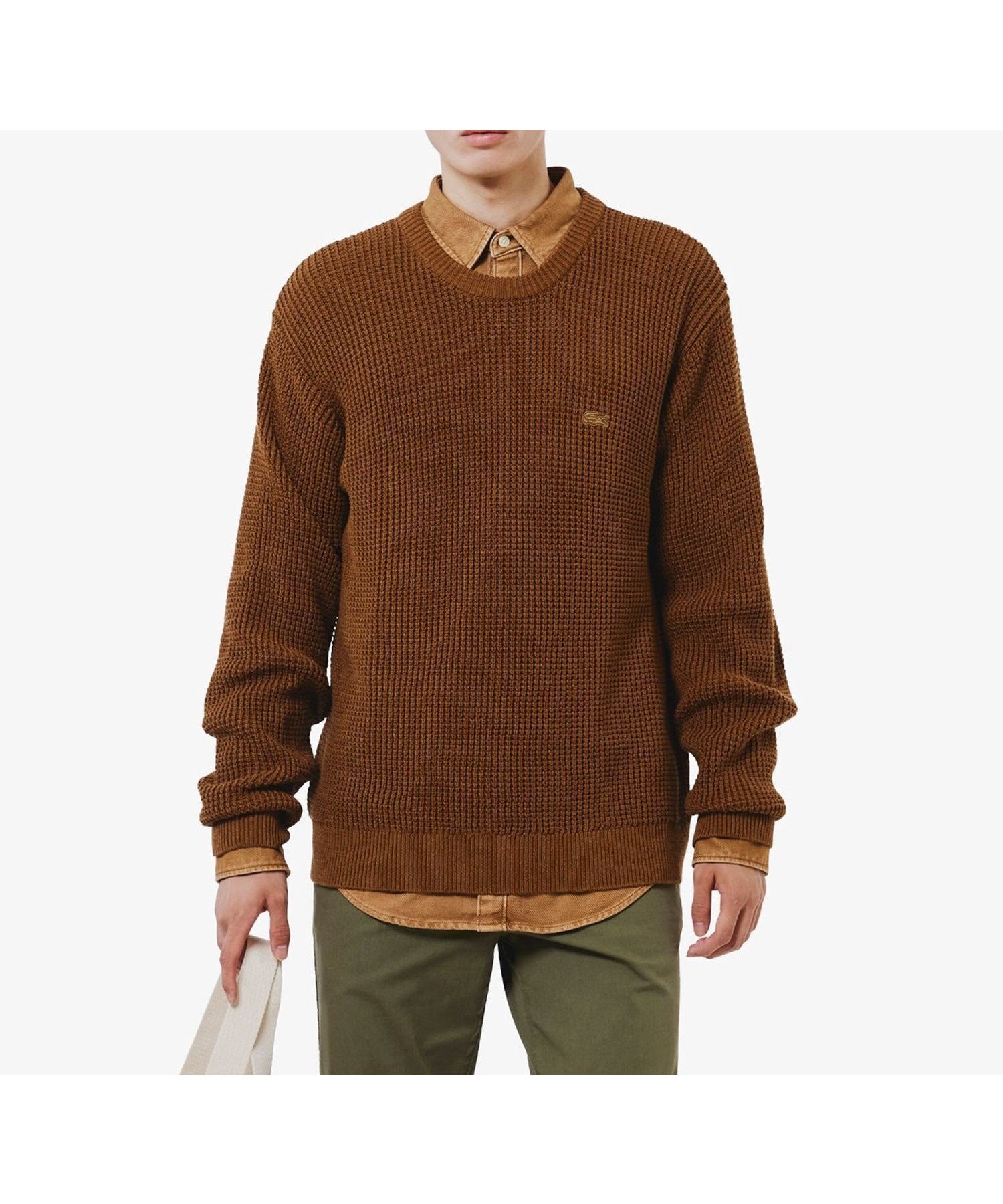 【ラコステ/LACOSTE / MEN】のワッフルニットセーター インテリア・キッズ・メンズ・レディースファッション・服の通販 founy(ファニー) ファッション Fashion メンズファッション Fashion for Men エレガント 上品 Elegant クラシック Classic, Timeless Style スマート Smart, Elegant セーター Sweater, Knitwear トレンド Trend, Trending Now ミドル Middle Length, Mid Height リラックス Relax, Relaxed Fit ワッフル Waffle, Waffle Knit キャメル|ID: prp329100004805372 ipo3291000000034868744