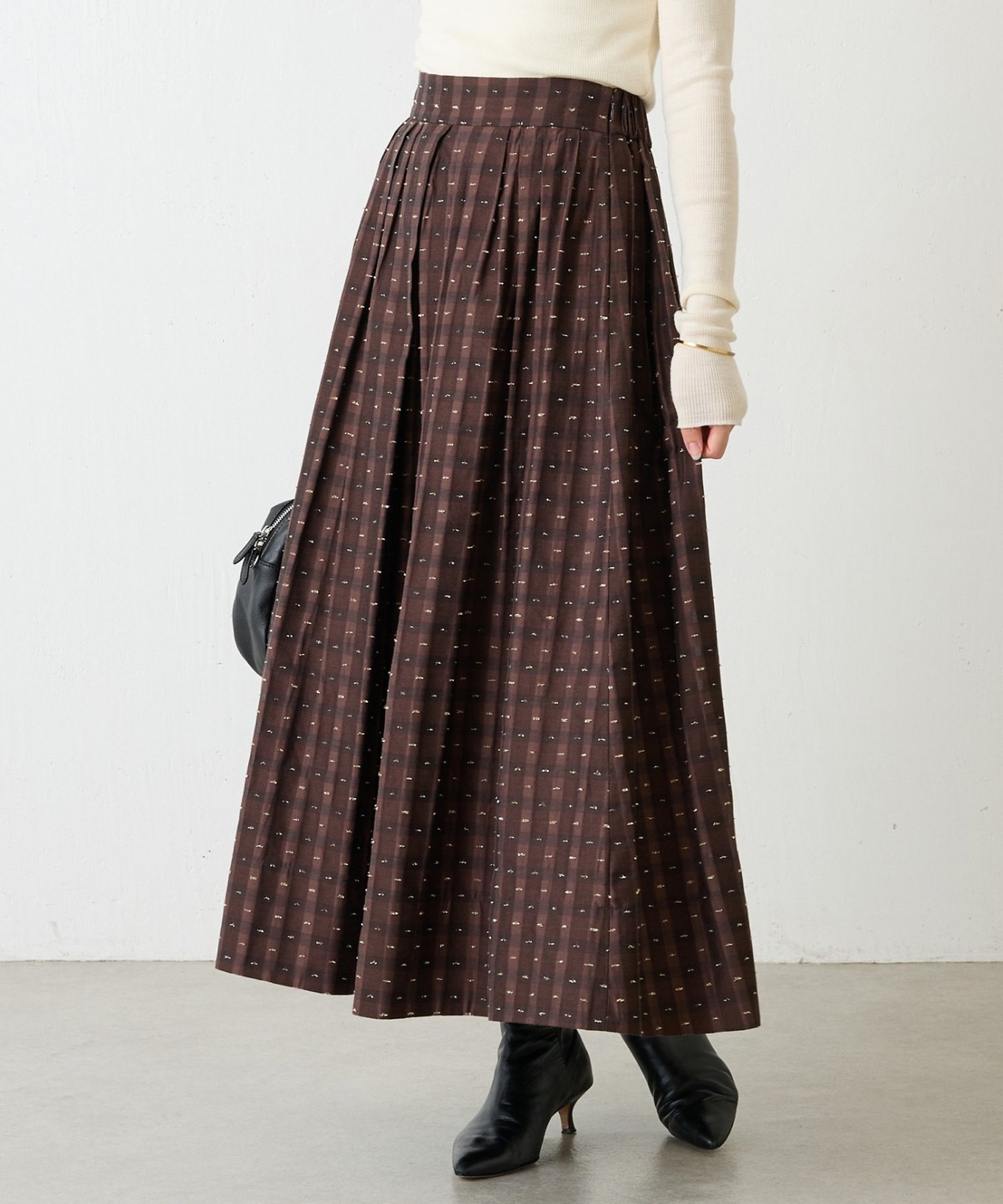 【ビアズリー/BEARDSLEY】の先染めチェックタックスカート インテリア・キッズ・メンズ・レディースファッション・服の通販 founy(ファニー) ファッション Fashion レディースファッション Fashion for Women スカート Skirts サイドジップ Side Zip, Side Zipper チェック Check, Plaid, Tartan ポケット Pocket, Pocket Detail ロング Long, Long-Length 再入荷 Restock / Back in Stock エレガント 上品 Elegant ブラウン|ID: prp329100004805390 ipo3291000000034868883