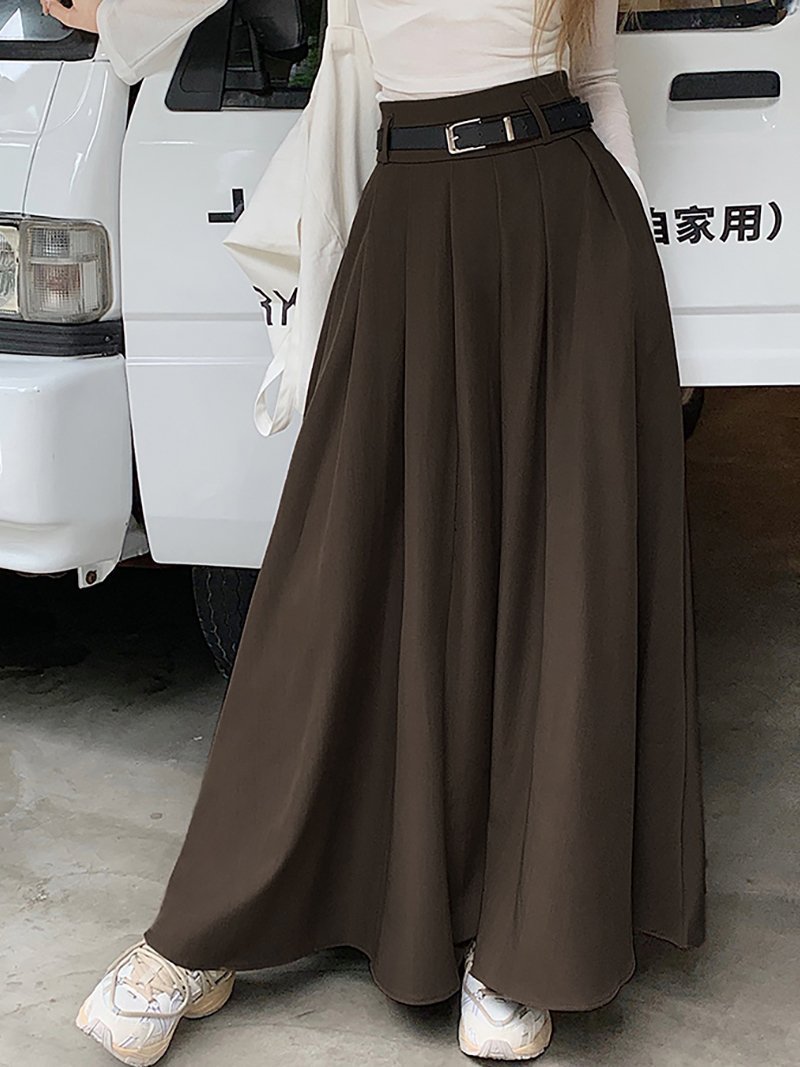 【ドゥーベル/Doux Belle】のロングプリーツスカート レディース スカート インテリア・キッズ・メンズ・レディースファッション・服の通販 founy(ファニー) ファッション Fashion レディースファッション Fashion for Women スカート Skirts プリーツスカート / 上品フェミニンスタイル Pleated Skirts シンプル Simple, Minimal フレア Flare, Flared 冬 Winter / This Winter 春 Spring 秋 Autumn ビジネス 仕事 通勤 Business / Work / Commuting コーヒー|ID: prp329100004805433 ipo3291000000034869185