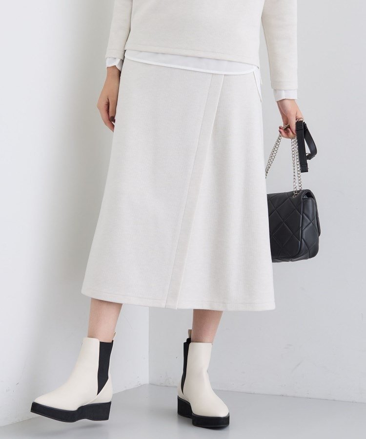 【インディヴィ/INDIVI】の【SETUP可能/洗える/UVケア】ライトジャージ セミフレアスカート インテリア・キッズ・メンズ・レディースファッション・服の通販 founy(ファニー) ファッション Fashion レディースファッション Fashion for Women セットアップ Matching Sets スカート・ミニ/ミディ/マキシ Skirts / Mini, Midi & Maxi Skirts スカート Skirts Aライン・フレアスカート A-Line & Flared Skirts 洗える Machine Washable カットソー Cut and Sewn Top 切替 Switching, Contrast Panel ストレッチ Stretch, Stretchy Fabric スマート Smart, Elegant セットアップ Set-Up, Coordinated Outfit フレア Flare, Flared ポケット Pocket, Pocket Detail メランジ Melange, Mixed Yarn ラップ Wrap, Wrap Design オフホワイト|ID: prp329100004805491 ipo3291000000034869841