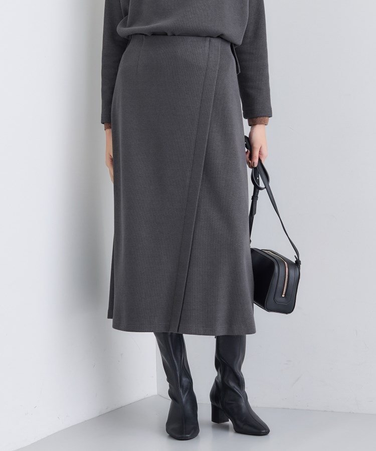 【インディヴィ/INDIVI】の【SETUP可能/洗える/UVケア】ライトジャージ セミフレアスカート インテリア・キッズ・メンズ・レディースファッション・服の通販 founy(ファニー) ファッション Fashion レディースファッション Fashion for Women セットアップ Matching Sets スカート・ミニ/ミディ/マキシ Skirts / Mini, Midi & Maxi Skirts スカート Skirts Aライン・フレアスカート A-Line & Flared Skirts 洗える Machine Washable カットソー Cut and Sewn Top 切替 Switching, Contrast Panel ストレッチ Stretch, Stretchy Fabric スマート Smart, Elegant セットアップ Set-Up, Coordinated Outfit フレア Flare, Flared ポケット Pocket, Pocket Detail メランジ Melange, Mixed Yarn ラップ Wrap, Wrap Design チャコールグレー|ID: prp329100004805491 ipo3291000000034869842