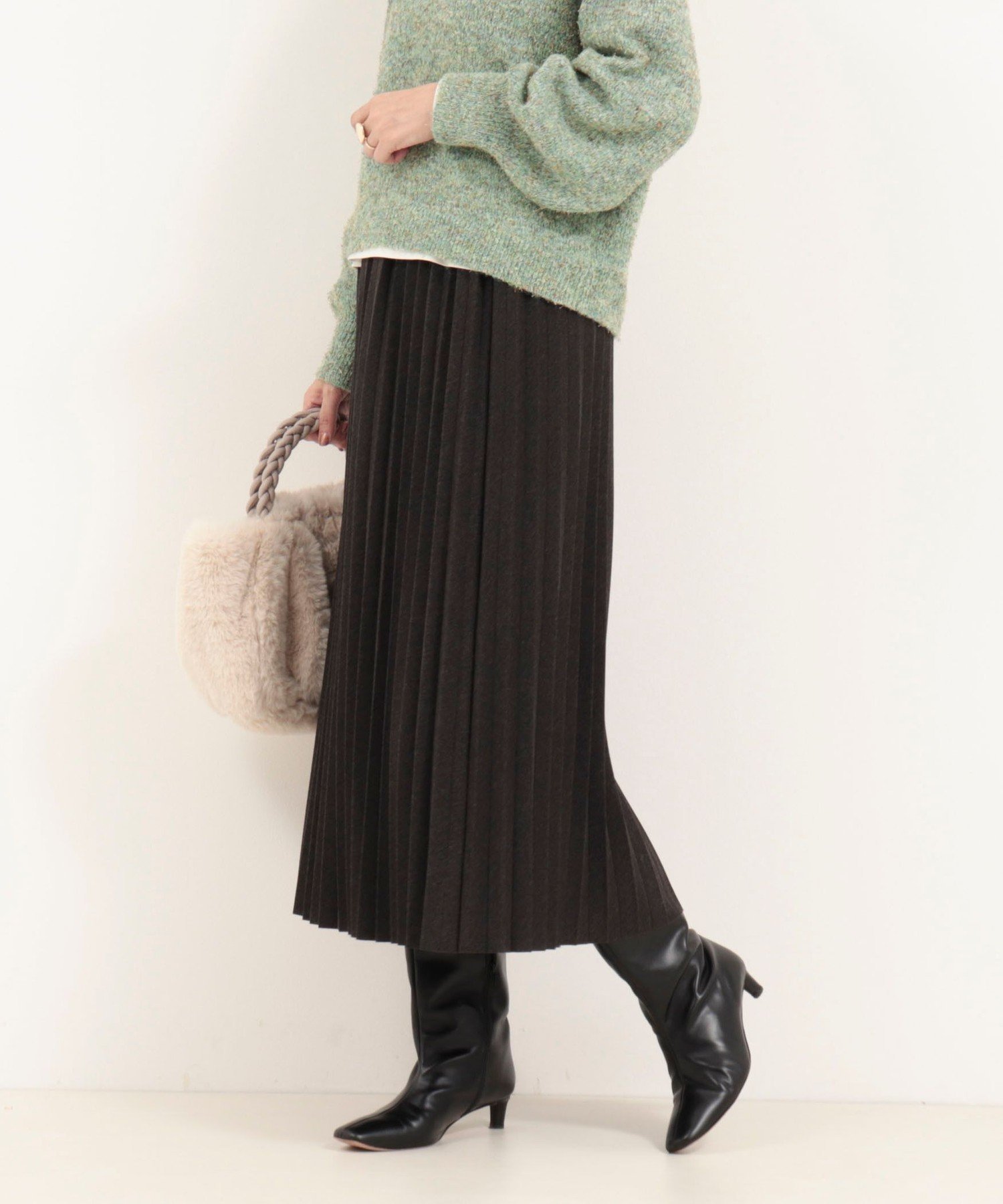 【ノーリーズ/NOLLEY'S】の起毛プリーツスカート インテリア・キッズ・メンズ・レディースファッション・服の通販 founy(ファニー) ファッション Fashion レディースファッション Fashion for Women スカート Skirts プリーツスカート / 上品フェミニンスタイル Pleated Skirts サテン Satin, Glossy Fabric チェック Check, Plaid, Tartan フェミニン Feminine, Girly プリーツ Pleats, Pleated リラックス Relax, Relaxed Fit おすすめ Recommended / Our Picks 2025年 2025 2025-2026秋冬・A/W Autumn/Winter 2025–26 AW25–26 チャコールグレー|ID: prp329100004805511 ipo3291000000034870027